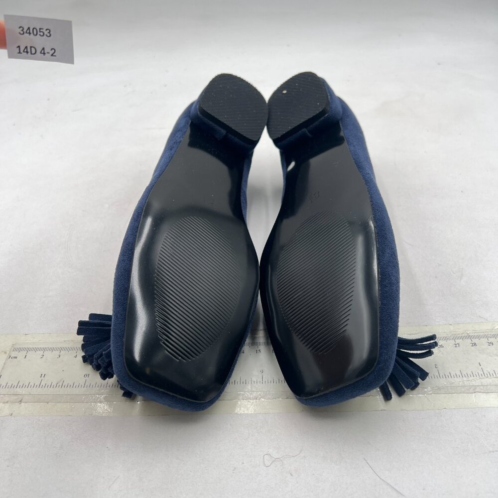 YDN Deep Blue Block Low Heel Loafer Square Toe Ta… - image 7